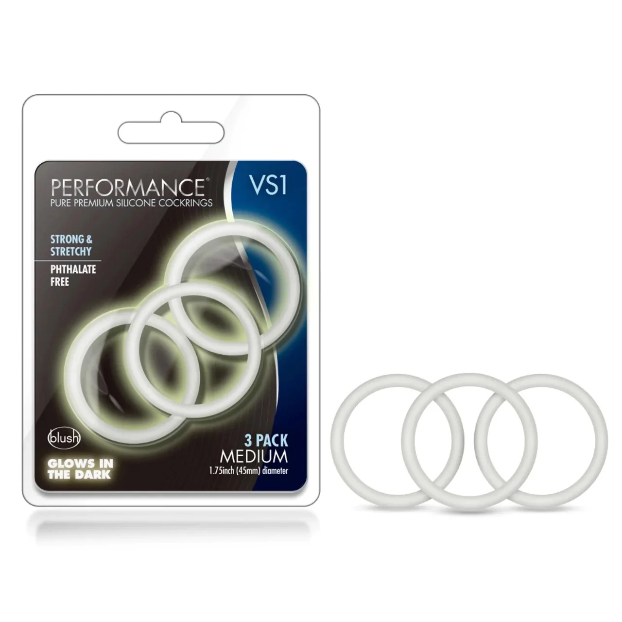 Performance VS1 Medium Cock Rings 3pk by Blush - Image 2