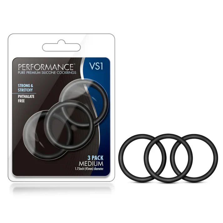 Performance VS1 Medium Cock Rings 3pk by Blush - Image 3
