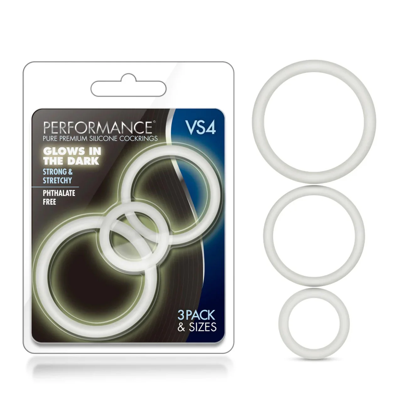Performance VS4 Pure Premium Silicone Cock Rings 3pk by Blush