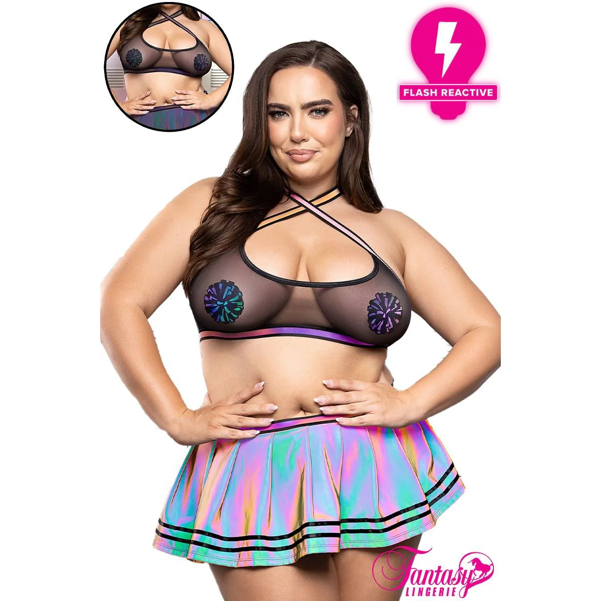 Ready Let's Glow 4pc Role Play Costume by Fantasy Lingerie - Image 3
