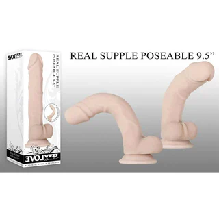 Real Supple Silicone Realistic Posable Dildo 9.5" by Evolved