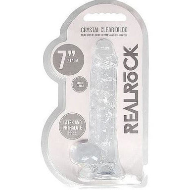 Realrock Crystal Clear Dildo With Balls 7" by Shots
