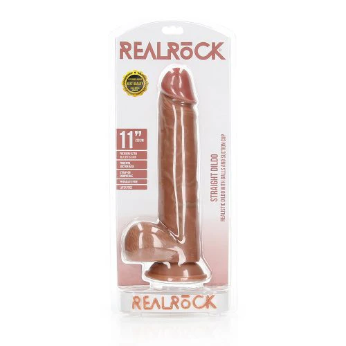 Realrock Straight Realistic Dildo With Balls 11" by Shots - Image 2