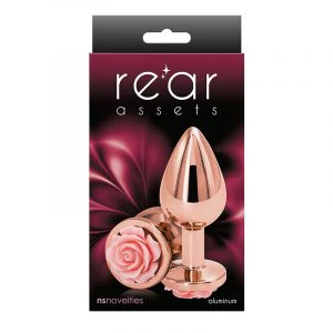 Rear Assets Aluminum Anal Plug Rose Medium by NS Novelties - Image 2
