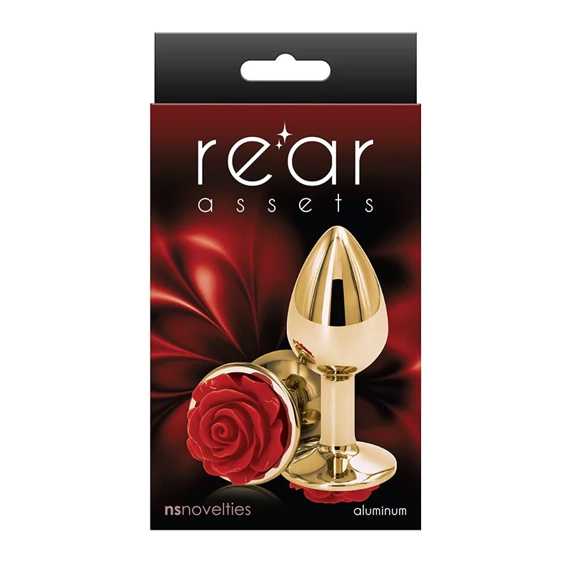 Rear Assets Aluminum Anal Plug Rose Small by NS Novelties