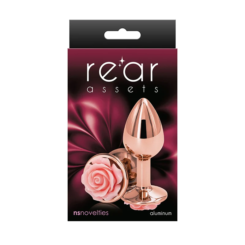 Rear Assets Aluminum Anal Plug Rose Small by NS Novelties - Image 2