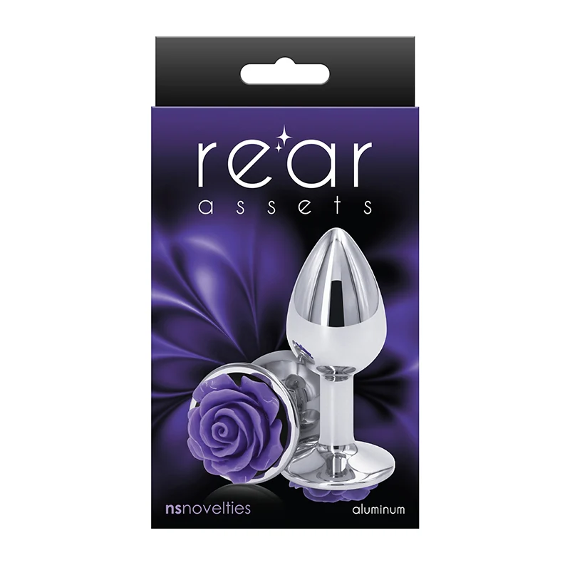 Rear Assets Aluminum Anal Plug Rose Small by NS Novelties - Image 3