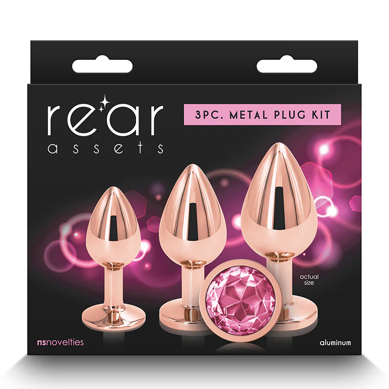 Rear Assets Aluminum Metal Anal Plug Kit Circle 3pk by NS Novelties - Image 2
