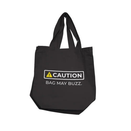 Reusable Bag "Caution Bag May Buzz" by Nobu
