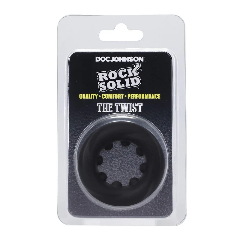 Rock Solid The Twist Silicone Cock Ring By Doc Johnson