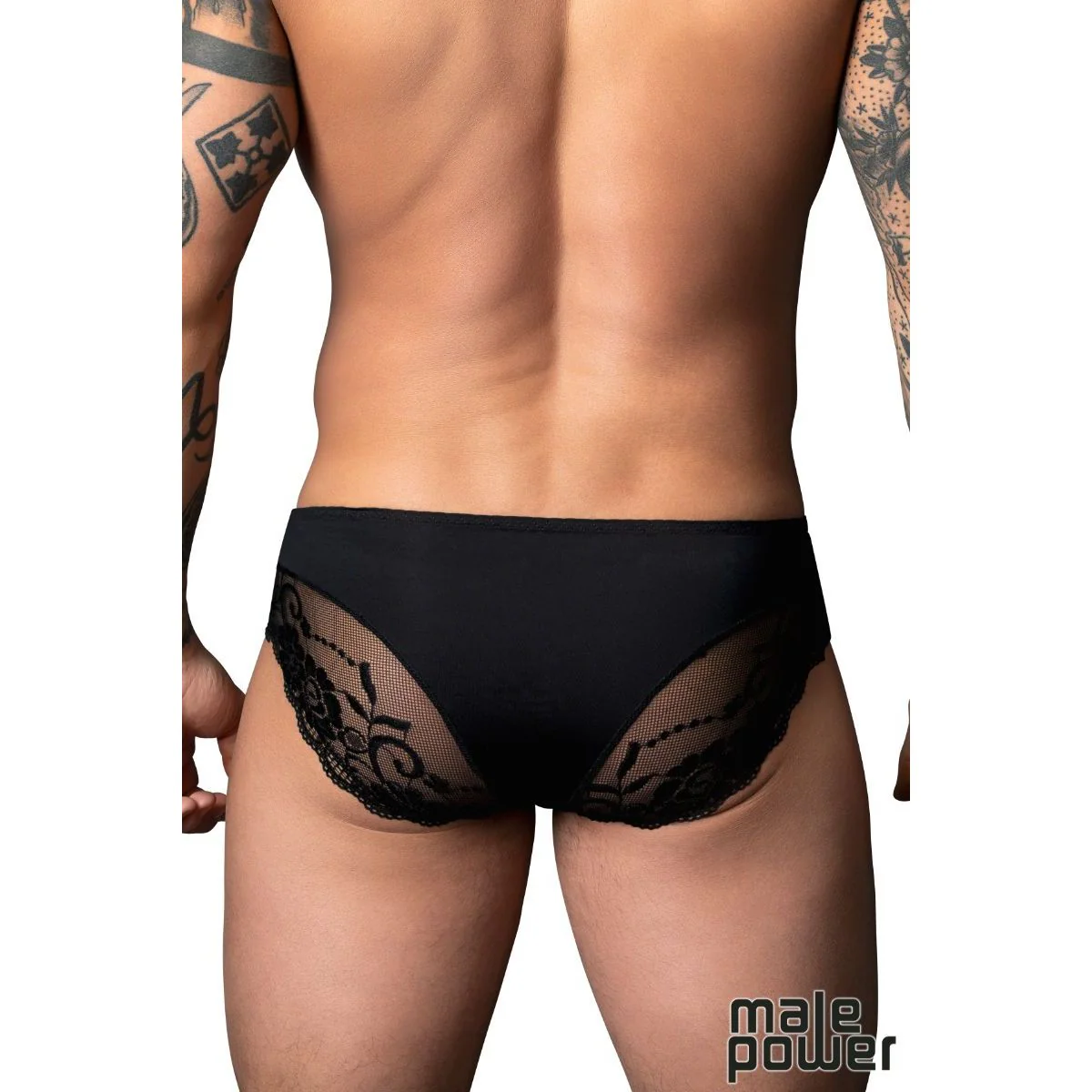 Sassy Lace Bikini Solid Pouch Undies for Him by Male Power - Image 3
