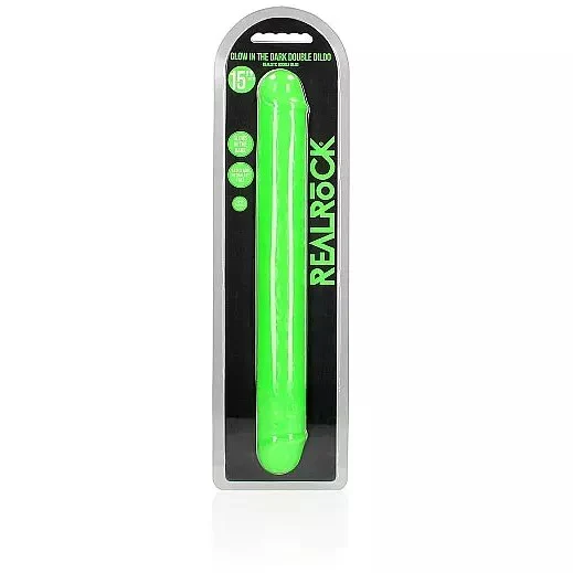 Realrock Glow in the Dark Double Dildo 15" by Shots