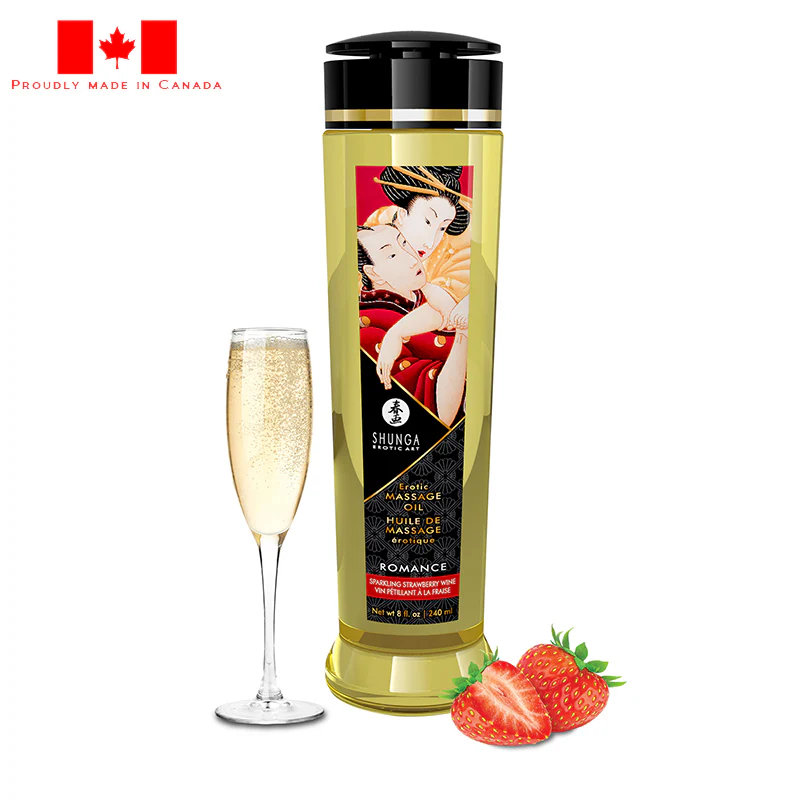 Romance Sparkling Strawberry Wine Massage Oil by Shunga