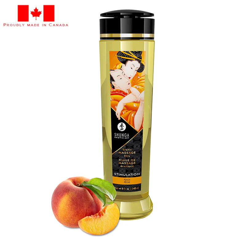 Stimulation Peach Erotic Massage Oil by Shunga