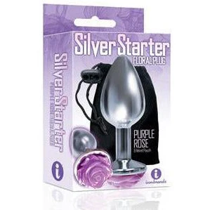 Silver Starter Rose Anal Plug Silver by Icon