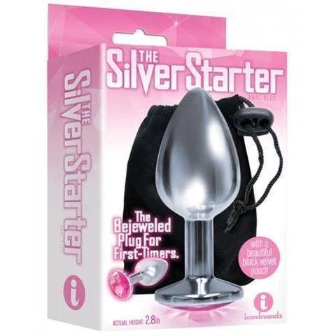 Silver Starter Circle Gem Anal Plug by Icon