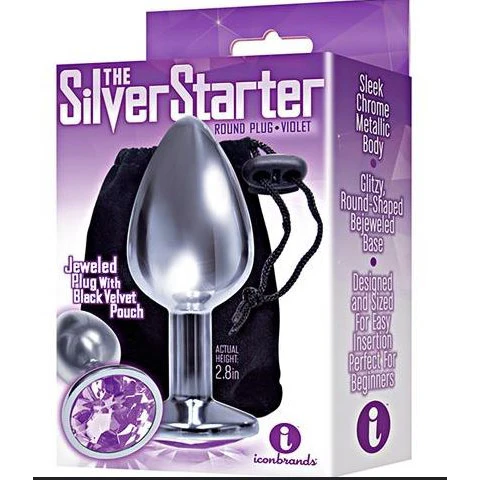 Silver Starter Circle Gem Anal Plug by Icon - Image 2