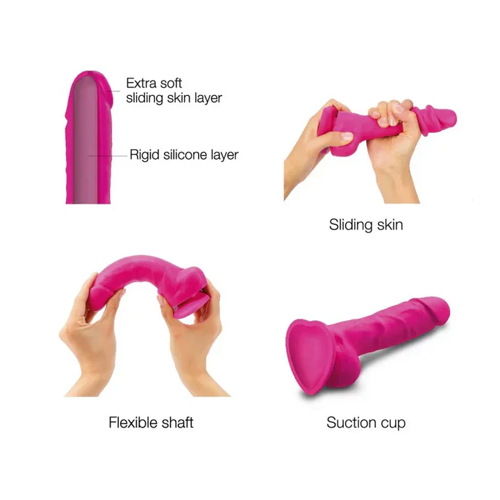 Sliding Skin Realistic Dildo with Balls 9" by Strap-on-Me - Image 2
