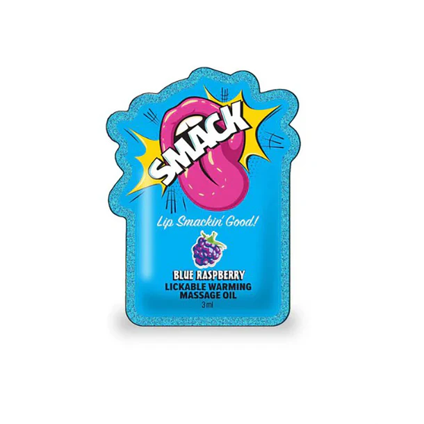 Smack Warming & Lickable Massage Oil Blue Raspberry by Little Geenie - Image 3