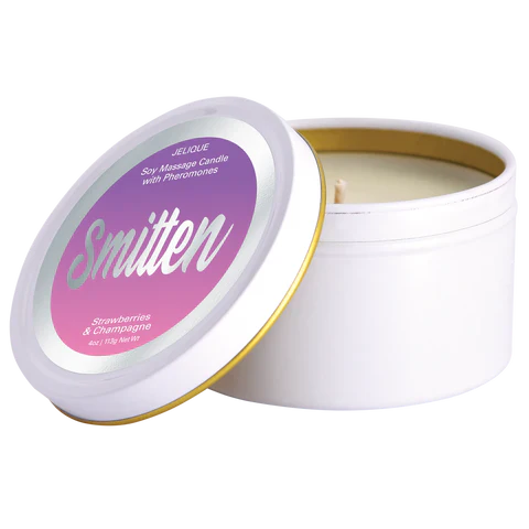 Smitten Strawberry & Champage Pheromone Massage Candle by Jelique