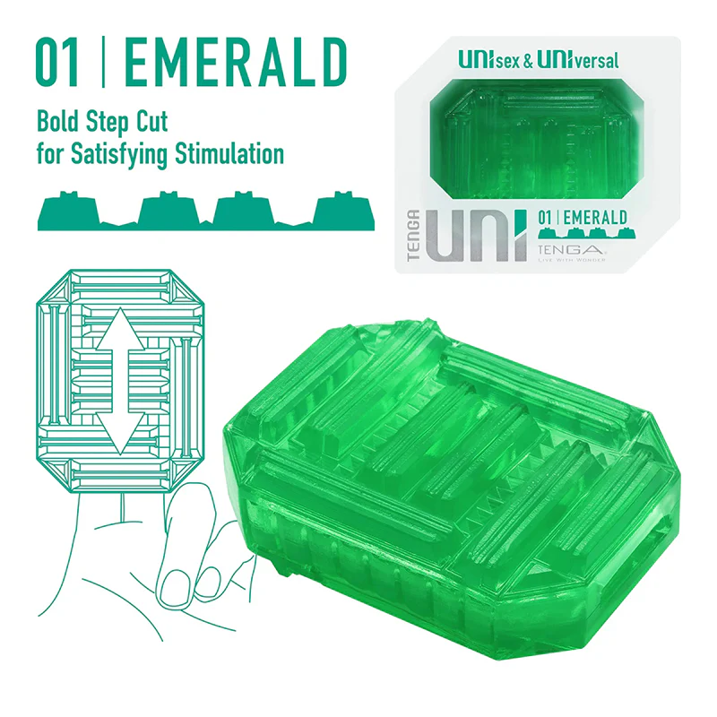 Uni Emerald Finger Massager by Tenga