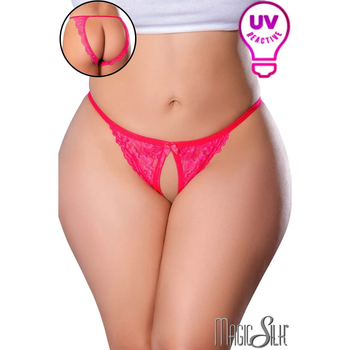 UV Open Lace Thong by Magic Silk - Image 3
