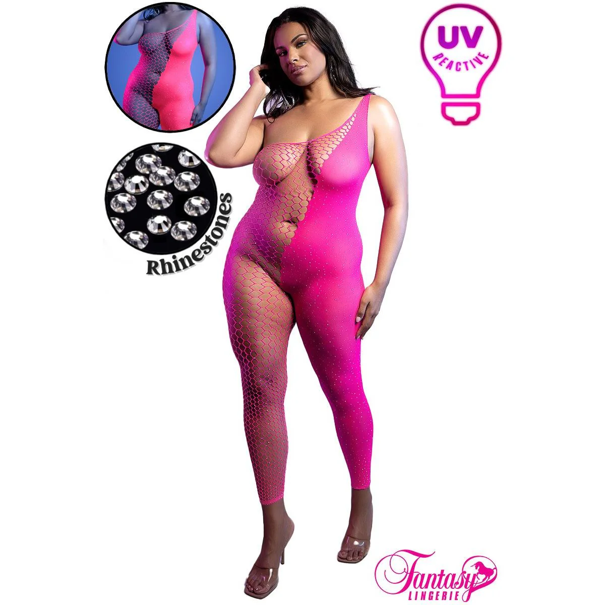 UV Reactive Bodystocking by Fantasy Lingerie - Image 3