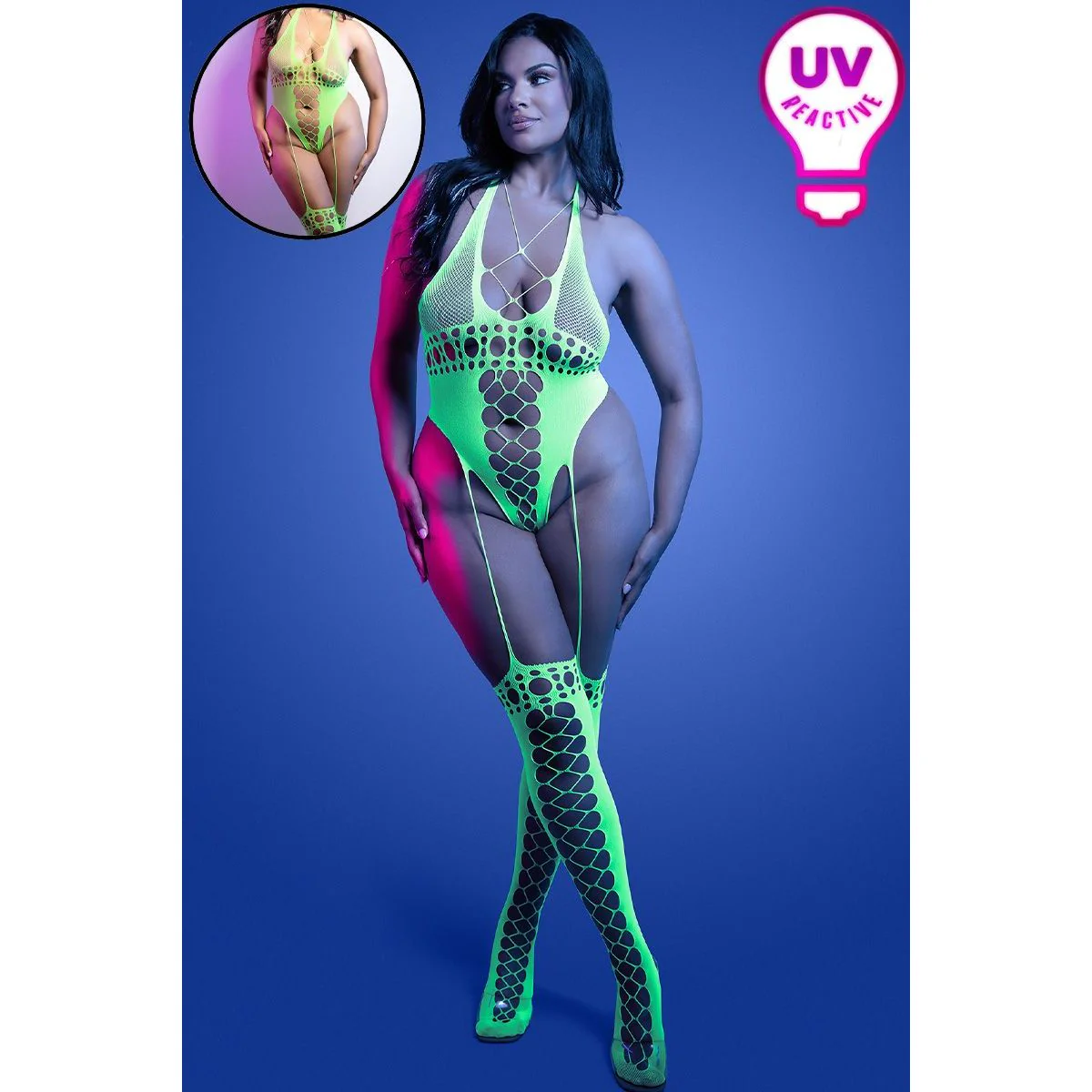 UV Reactive Bodystocking by Fantasy Lingerie - Image 3