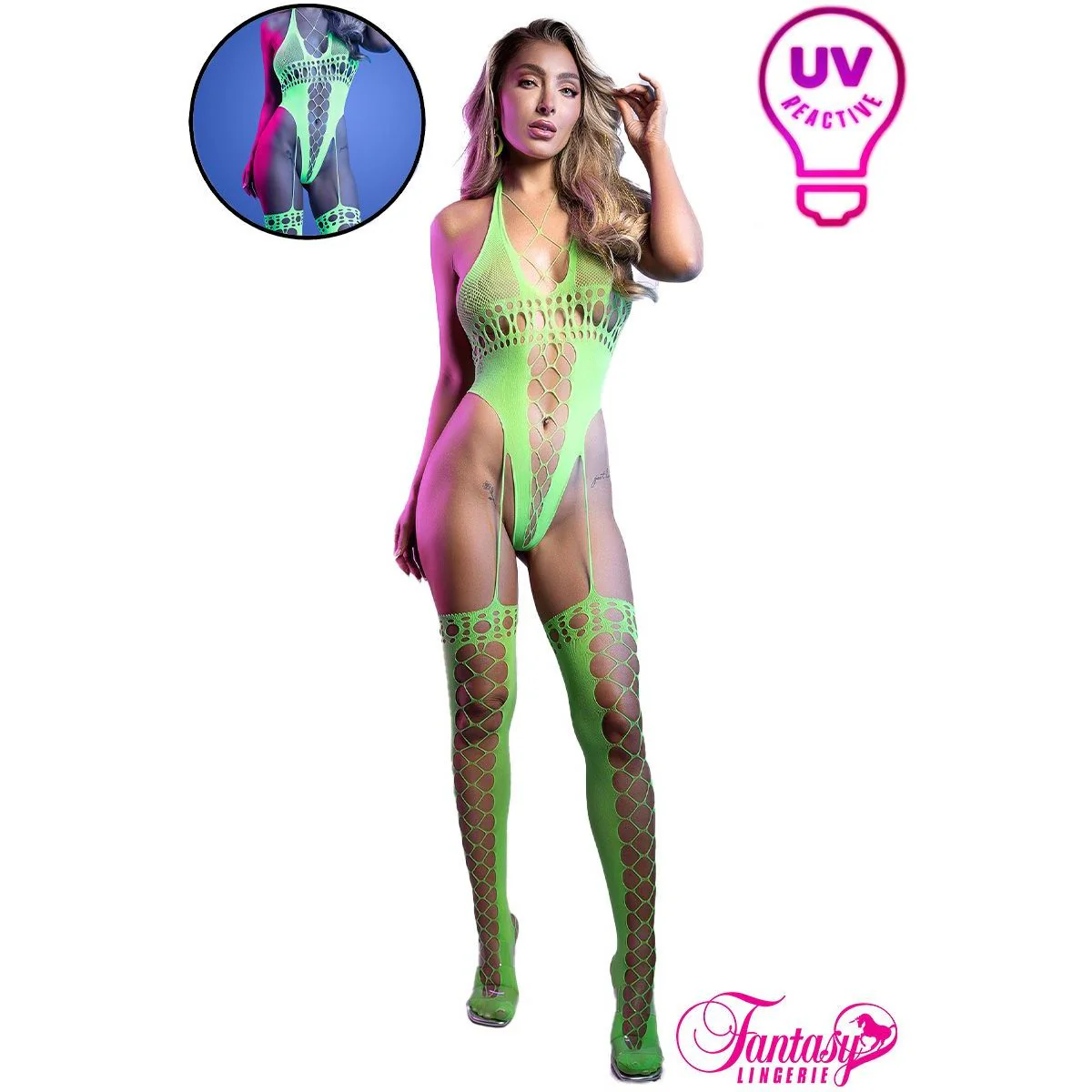 UV Reactive Bodystocking by Fantasy Lingerie - Image 5