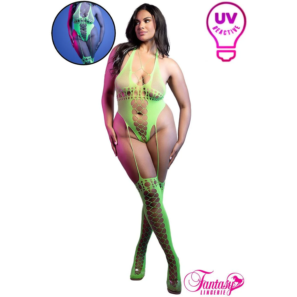 UV Reactive Bodystocking by Fantasy Lingerie - Image 7