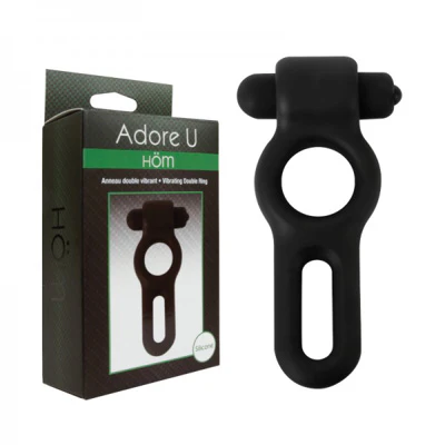 Vibrating Double Cock Ring Set by Adore U Hom