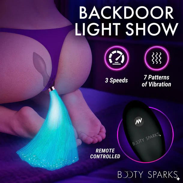 Booty Sparks Vibrating Silicone Optical Fiber Butt Plug by XR - Image 2