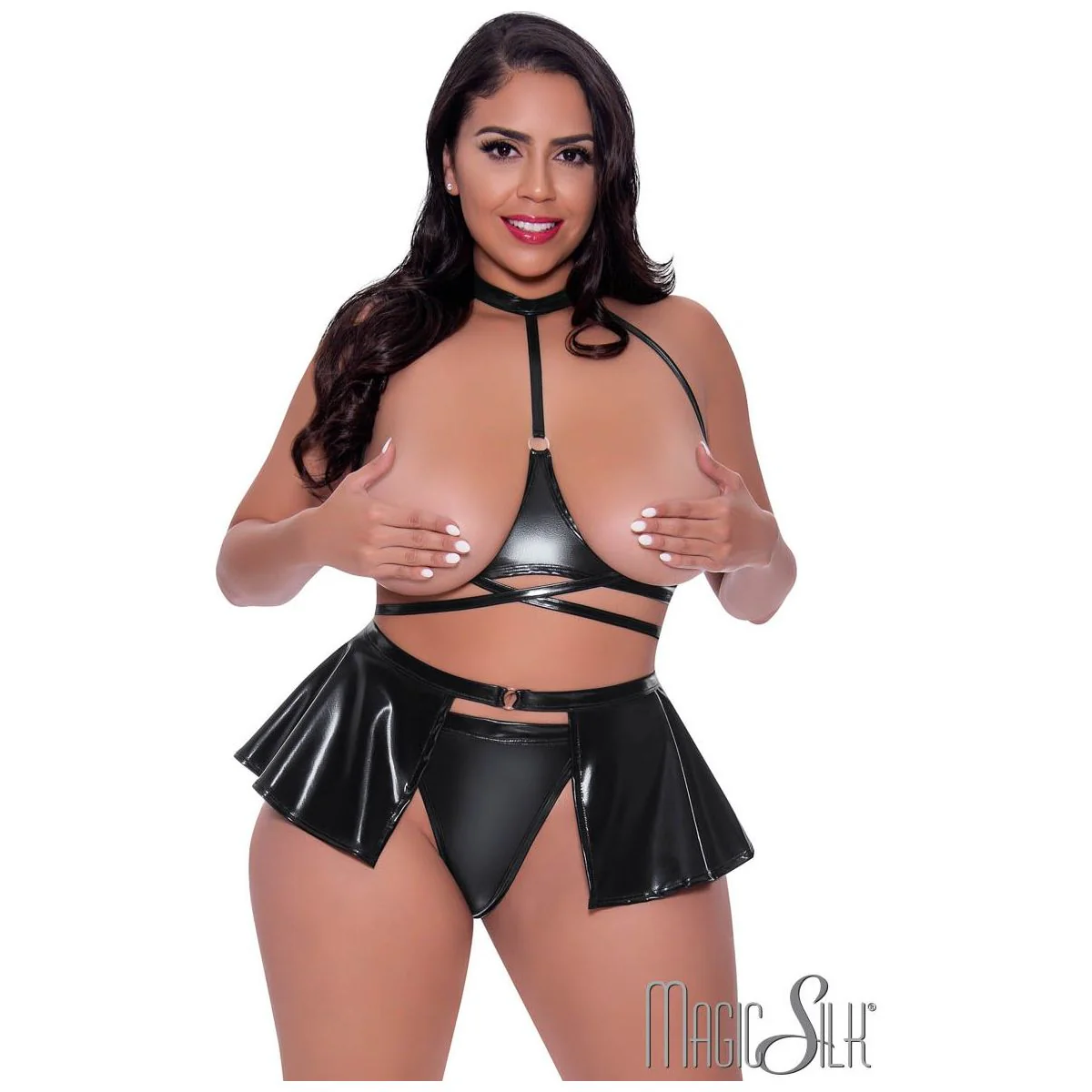 Wet Look Fetish 3pc Set by Magic Silk - Image 5