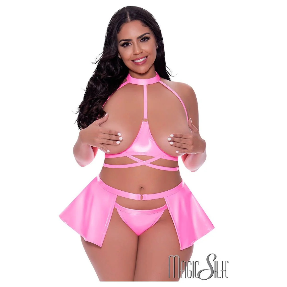 Wet Look Fetish 3pc Set by Magic Silk - Image 7