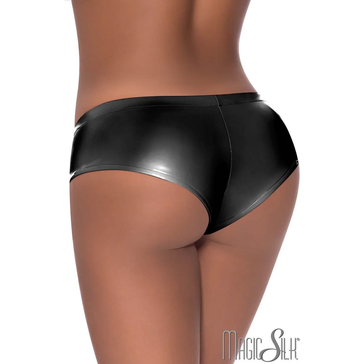 Wet Look Open Crotch Panty by Magic Silk - Image 2
